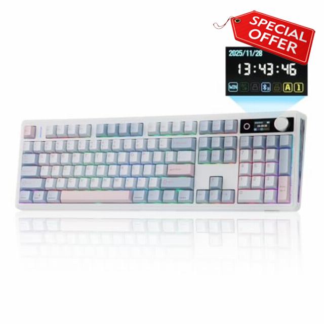 EPOMAKER TH108 V2 PRO Full Size Mechanical Keyboard with Screen & Knob