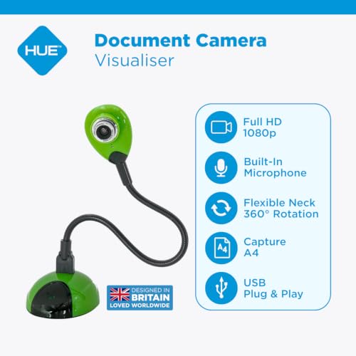 Green | Full HD 1080p Flexible Visualiser for Teaching/Streaming