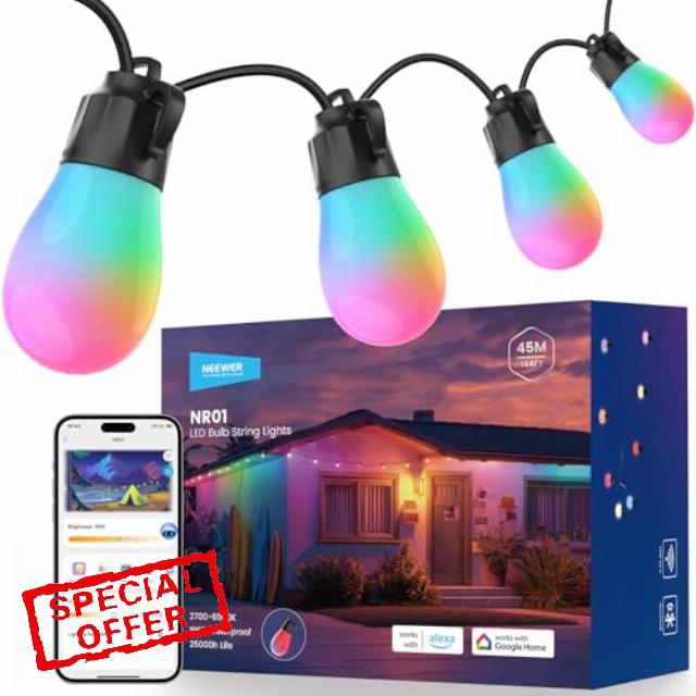 NEEWER 144ft Outdoor String Lights