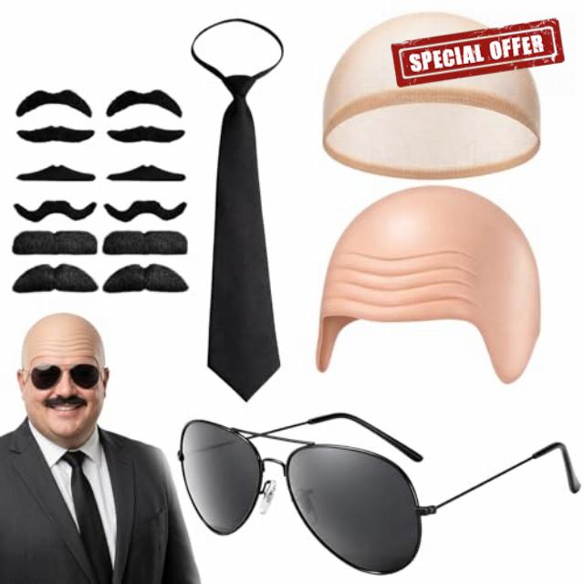 13 Piece Pitbull Costume Set for Men Carnival Halloween Costume Accessories