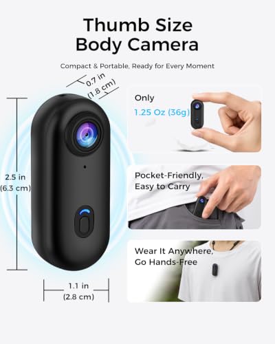 Portable Small Body Camera with Rotation Clip