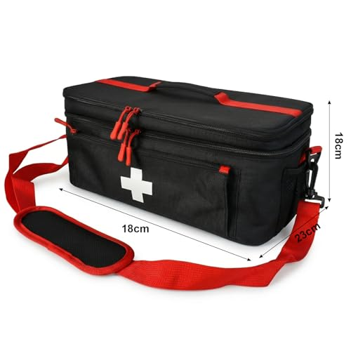 Large Capacity Medicine Bag with Multiple Compartments