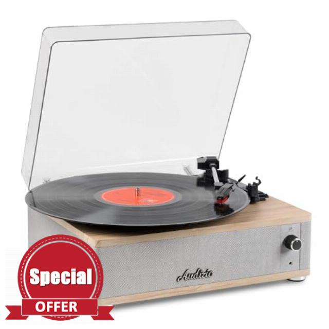 Audizio Irvine Retro Vinyl Record Player with Bluetooth Receiver