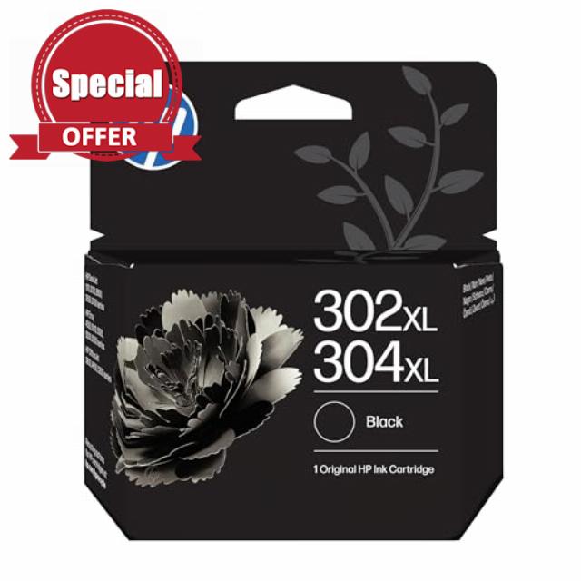HP 302XL/304XL High Yield Black Original Ink Cartridge (B7RT9AE) - Works DeskJet 1110