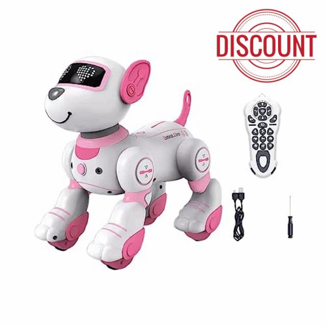 Robot Puppy Dog Toy Toys Robotic Pet Toy Remote Control for Toddlers Pink