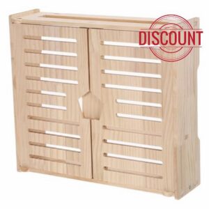 GALPADA Wooden Wifi Router Storage Box with 2-layer Design and Multiple Cable Holes