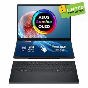 ASUS Zenbook Duo 14 OLED UX8406CA laptop | 14.0" 120Hz 3K dual-touchscreen | Intel Core Ultra 9-285H | 32GB RAM | 2TB SSD | Detachable keyboard | Windows 11