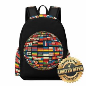Children National Flag Bookbag for Boys Girls Primary Years 4-6 16.5 Inch Backpack