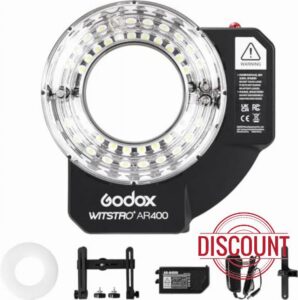 Godox Wistro AR400 Lightweight Ring Flash with Built-in Li-ion Battery