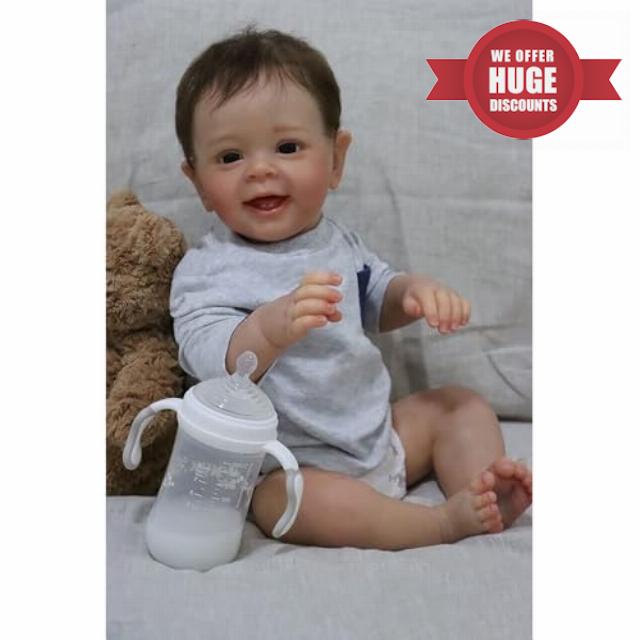 Reborn Babies Dolls 20 inch Realistic Newborn Girls Lifelike Real Baby Open Eye Softness Cloth Body that Look Cute Doll Silicone Vinyl Limbs Realistic Reborn Baby Boy Doll