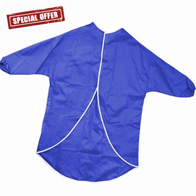 Blue Half Sleeve Plastic Fabric Waterproof Apron 60cm Pack of 10 by BCreative ®