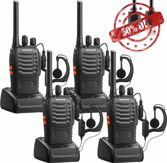 BAOFENG Walkie Talkies Long Range 2 Way Radios Rechargeable Walkie Talkie Portable Handheld 16Channels VOX Walky Talky Set with Earpiece