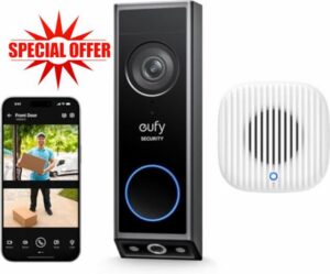 eufy Security Video Doorbell Camera E340 (Wired/Battery Powered) withChime 2