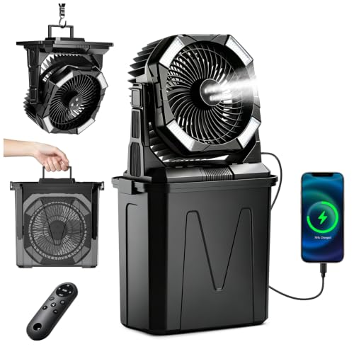 3-in-1 20000mAh Rechargeable Water Mister Fan with Remote&Timer