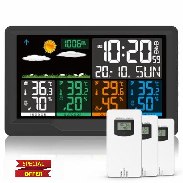 Weather Station Wireless with 3 Sensors UK