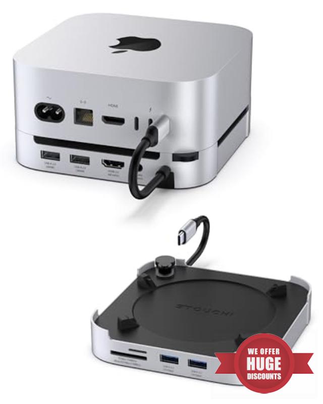 Stouchi Mac Mini M4 Dock Stand with 8TB NVMe SATA SSD Enclosure