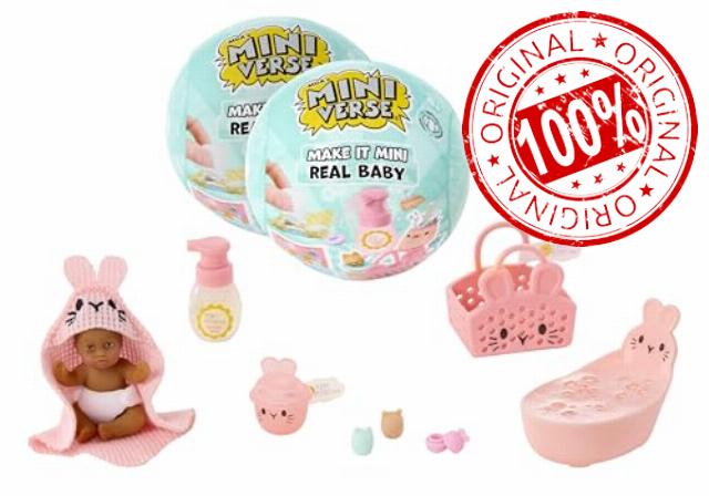 MGA’s Miniverse Make It Mini Real Baby Nurture 2 Pack - Baby Care-Themed Mini Collectables with Mini Babies and Accessories