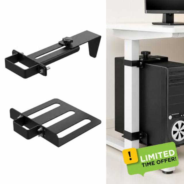 PC Holder for Desk No Drilling PC Holder Under Desk 18 kg Load Capacity