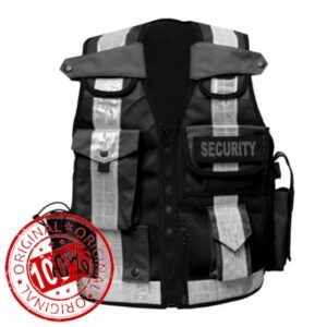 RAC3 Reflective Security Vest with Pockets - Adjustable Small to 5XL - High Visibility Security Guard & Worker Ves