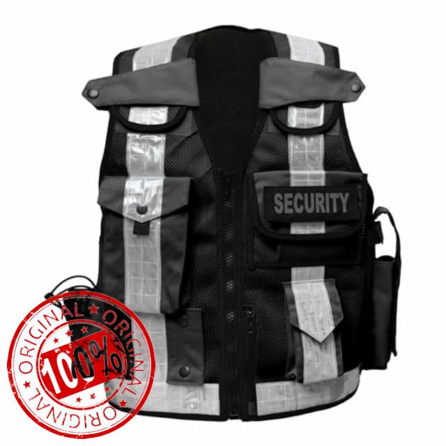 RAC3 Reflective Security Vest with Pockets - Adjustable Small to 5XL - High Visibility Security Guard & Worker Ves