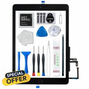 iPad 6 (6th Generation) A1893 A1954 Replacement Touch Glass Replacement for 6th Generation 9.7 Inch 2018 Full Repair Kits with Home Butto