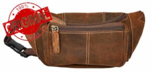 Genuine Leather Waist Bum Bag Compact Travel Organiser Pouch Turner (Oil Tan)