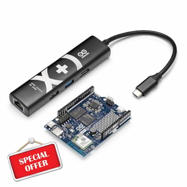 Arduino UNO Q 4GB AI Board + USB‑C Hub 8‑in‑1 with HDMI