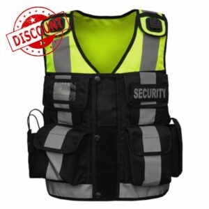 RAC3 Reflective Security Vest with Pockets - Adjustable Small to 5XL - High Visibility Security Guard & Worker Ves