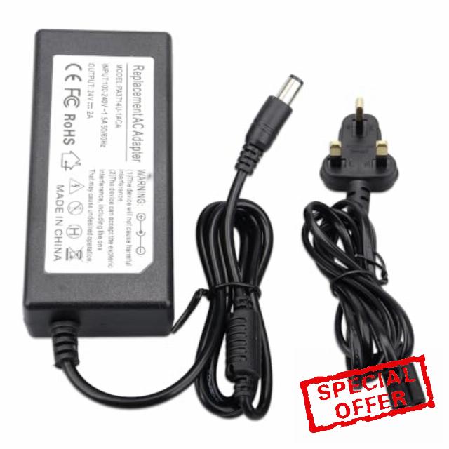 24V 2A Power Supply Charger Compatible with Brother ADS-4700W ADS-4300N ADS-4900W ADS-2800W ADS-3600W ADS-2400N ADS-2700W ADS-3300W ADS-3000N ADS-3100 Professional Desktop Document Scanner PSU