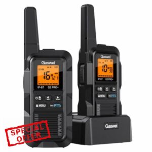 Gaswei G2Pro Professional 2-Way Radios for Adults [2 Pack] | IP67 Waterproof & Floatable Walkie Talkies with Dual PTT