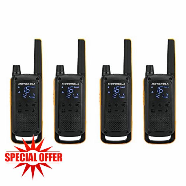 Motorola Talkabout T82 Extreme PMR446 2-Way Walkie Talkie Radio Quad Pack - Yellow / Black