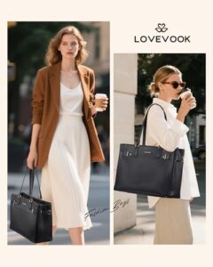 15.6 Inch Tote Bags Large Ladies Work Bags with Compartments