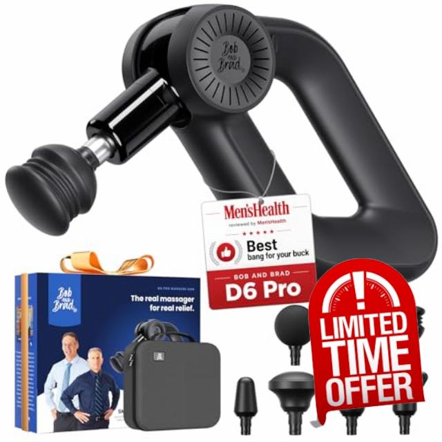 BOB AND BRAD D6 Pro Massage Gun Deep Tissue with 16mm Amplitude | Powerful 85lbs Stall Force Back Massager
