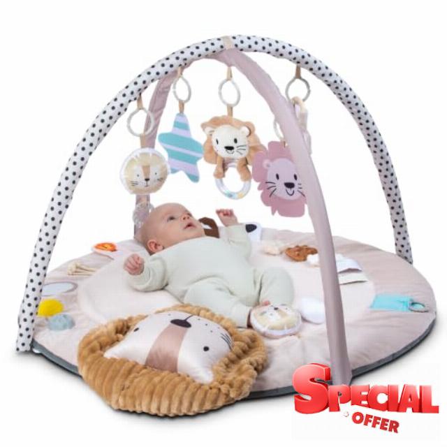 Tippi Sensory Baby Play Gym & Super Soft Plush Play Mat for Babies | Tummy Time Baby Playmat With Plush Hanging Sensory Toys & Detachable Pillow - Floor Play Gym For Babies 0