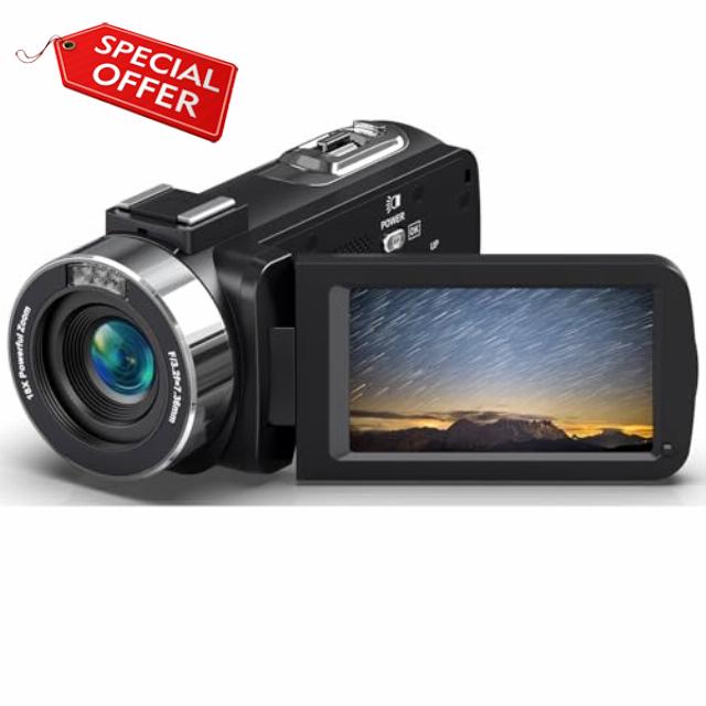 Video Camera 4K 80MP Camcorder Video Recoders for Vlogging