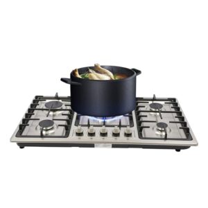 5 Burner Natural Gas Hob Stainless Steel Flame Failure Protection                                                          86 X 51 cm