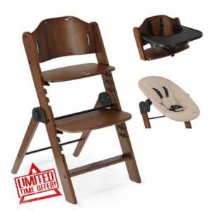 DERYAN Odin - Wooden High Chair Made of Beech for Children from 0 Months to 85 kg - Includes 5-Point Strap