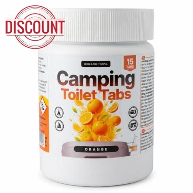 Blue Lake Travel Camping Toilet Tablets - Odour Stop and Fecal Decomposer for Camping Toilets