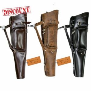 20 Inch Leather Archery Quiver – Handmade Cowhide Arrow Holder with Adjustable Strap
