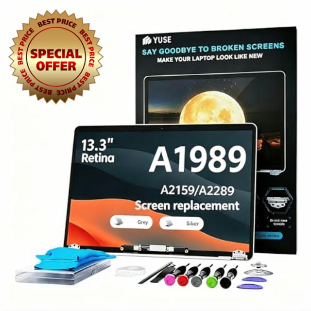 Screen Replacement for MacBook Pro 13 inch A1989 A2159 A2289 Display-Silver | 2018-2019-2020 Year Retina，Model: EMC 3358