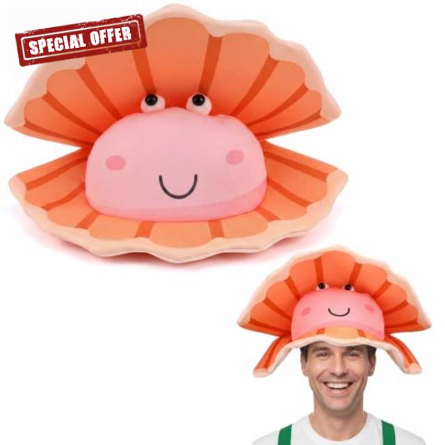 Chicingyou Clam Costume Hat Novelty Shell Headwear Under the Sea Costume Novelty Adult Hats for Holiday Costumes