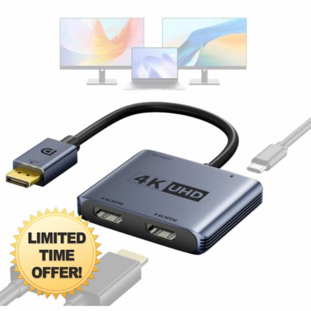 DisplayPort to Dual HDMI Adapter