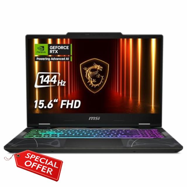 MSI Cyborg 15 Gaming Laptop| Intel Core™ 7 240H | NVIDIA GeForce RTX 5050 | 15.6'' FHD 144Hz Screen |16GB DDR5 RAM | 512 GB SSD | Windows 11 Home
