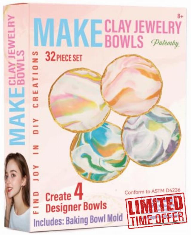 Patemby Make Your Own Clay Jewelry Bowls Arts and Crafts Kit for Teen Girl