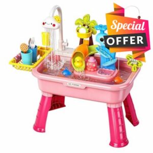 Water Table Play Sink With Running Water Electric Battery Powered Toy Slide Pretend Role Play Toys