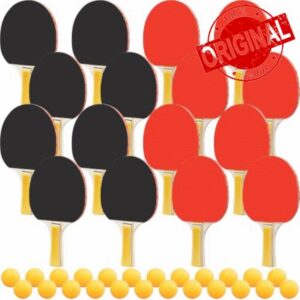 Ping Pong Paddles Set with 16 Rackets & 24 Balls
