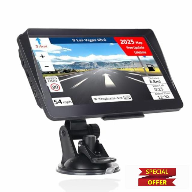 7 Inch Car & Truck Sat Nav GPS System – HD Touchscreen with UK & Europe Maps 2026