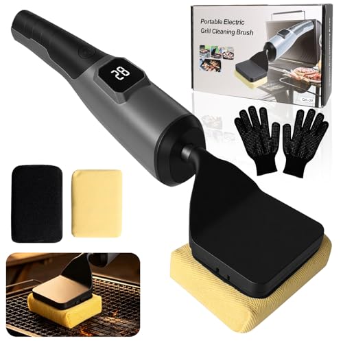 7.4V Dual-Battery BBQ Grill Cleaner with 4H Runtime