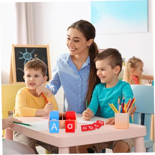 Wooden Abc Flash Cards with Boxes for Kids