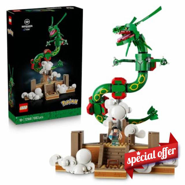 LEGO Pokémon Rayquaza - Anime Model Kit for Adults incl. Dragon Figure